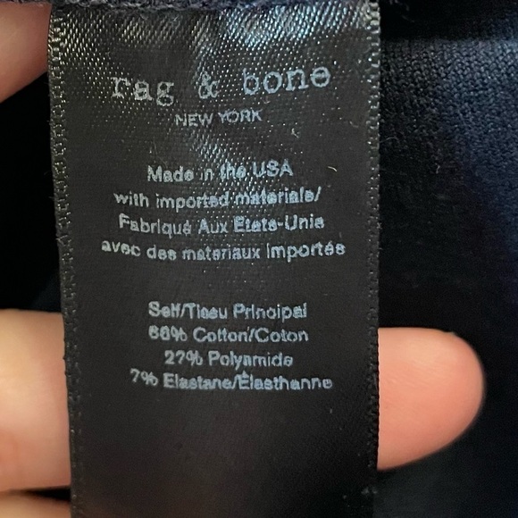 Rag & Bone Simone Side-Stripe Equestrian Stretch Pants, Navy & Red, Size 0 - Picture 11 of 12